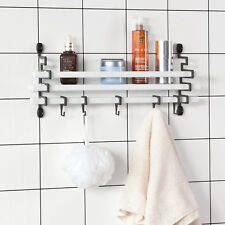 B-waren Design Badregal,Wandregal,Küchenregal mit 5 Haken,FRG173-W-bwaren
