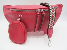 Bauchtasche XXL Umhängetasche Crossbody Bag Anhängsel Kunstleder Italy-Design 