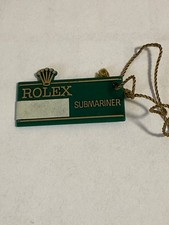 Original Vintage 1980's Rolex Submariner Big Crown Green Plastic Hang Tag (R50)