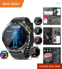 Smartwatch Herren Gesundheitsuhr AMOLED EKG HRV Blutdruck Fitness GPS