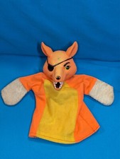 Vintage Gummi Gesicht Handpuppe Fuchs Piraten Augenklappe selten Fox Rubber doll