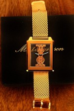 M.Johansson vergoldete Herren-Uhr, Stabuhrwerk, Milanaise-Armband, OVP, wie neu