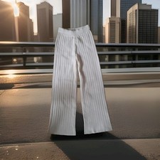 Cosy Strickhose - Jersey Hose - Wideleg  Hose - Palazzo Hose - ecru - XS - NEU