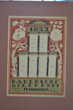 3 Kalenderentwürfe Bauersche Giesserei Frankfurt am Main., 1921, Karl Enderlein