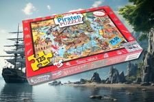 Großes Piraten-Puzzle von Tony Wolf  ⎈70x50cm, 125 Teile ⎈ inkl. gr. Schatzkarte