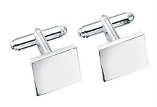 Quadratische Manschettenknöpfe massiv Sterlingsilber kostenloser Gravurservic...