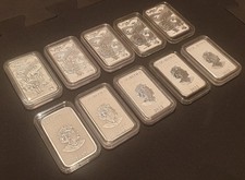 10 x Silber Münzbarren 1oz Dragon 2022 - The Perth Mint 999.9 Feinsilber