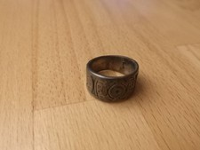 Silberring		gebraucht		 Azteken Muster		12 mm breit		Innendurchmesser 19 mm