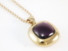 XEN Kette Edelstahl mit Hydrothermalquarz lila Ahänger und Kette Farbe rotgold 
