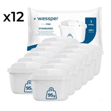 12x Wasserfilter Kartuschen Wessper AquaMax, passend für Brita*-Kannen