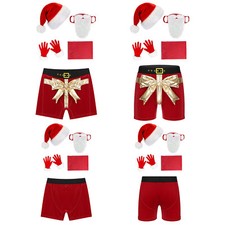 Männer Kostüm Bogenknoten Nachtwäsche Shorts Hut Outfits Schal Partybekleidung