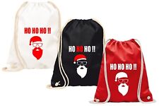 Hipster Nikolaus Weihnachtsmann Turn-Beutel Rucksack-Beutel Gym-Bag Tasche Jute