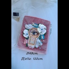 Tasche. Abendtasche. Handarbeit. Samt. Exklusive. Pailletten. Auge. Geschenkidee
