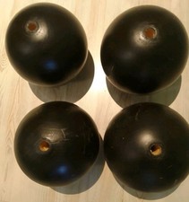 Kugelfüße, gedrechselt, 20cm hoch, Meranti schwarz gebeizt, Bett, Holzkugeln