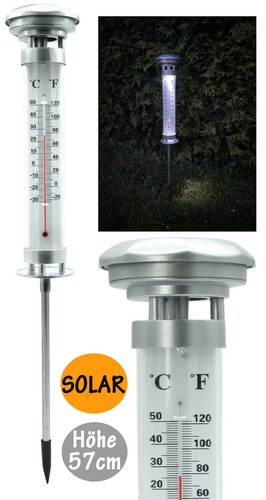 Led solar thermometer - led,