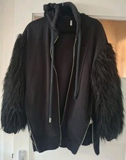 Megacoole Sweatjacke v. FAITH CONNEXION, schwarz mit Fransenärmel M