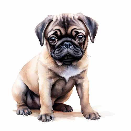 Wandtattoo aufkleber mops - wandtattoo,