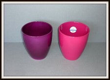 2 Stück Scheurich Orchideentopf Übertopf Blumentopf Keramik Ø 13 cm lila pink