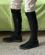 Marco Tozzi Overknees Gr.39, Leder u. Synthetik, schwarz, Reißverschluss,wie neu