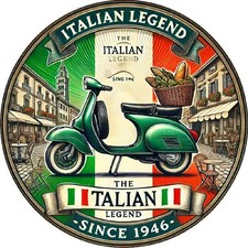 Blechschild rund Vespa The