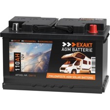 AGM Solarbatterie 110Ah 12V Wohnmobil Versorgung Boot Solar Batterie Gel 100Ah