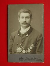 CDV Foto Porträt Schützenkönig mit Schützenkette Hannover um 1910 ( F 17956