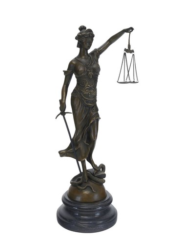 Bronze skulptur figur justitia - skulptur,