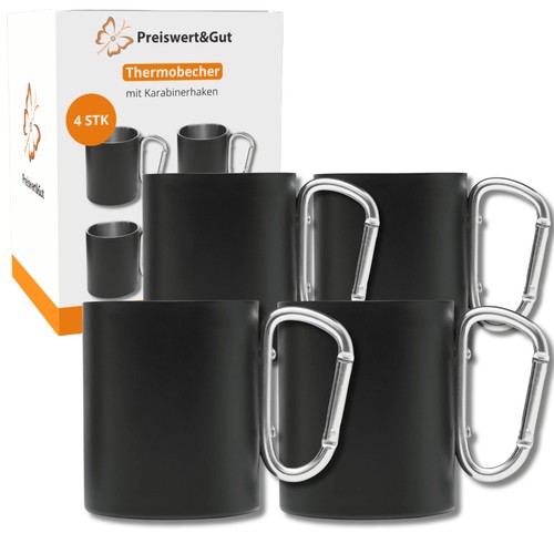Edelstahlbecher 4er set - edelstahlbecher, 300ml