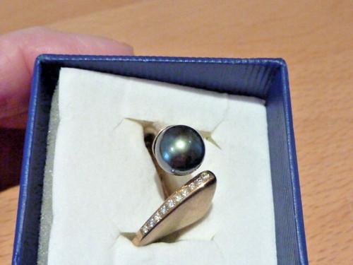 Ring 585 mit - tahitiperle, u