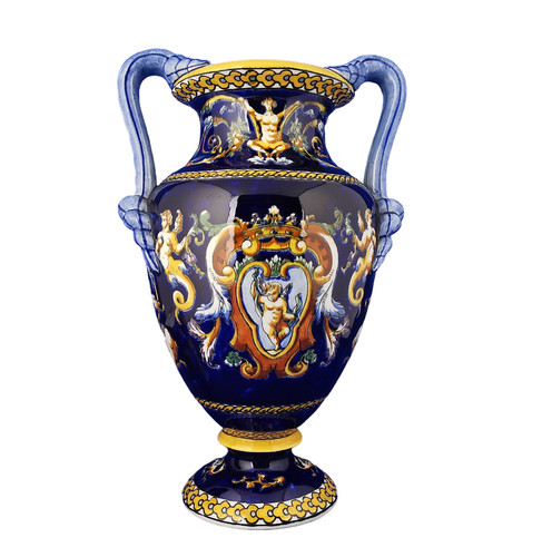 Gien fayence henkelvase - fayence,