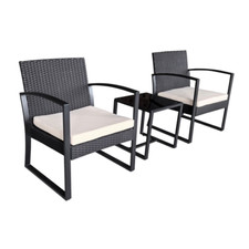 5tlg. Gartenset Balkonset schwarz