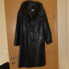 Damenmantel , Echtleder , schwarz, Größe 36 - made in Italy  - TOP