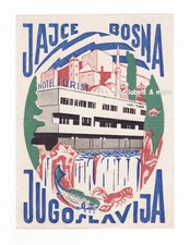 x0484 Hotel Turist JAJCE BOSNA Jugoslavija luggage label Kofferaufkleber