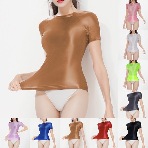 Sexy satin tshirt - satin, damen