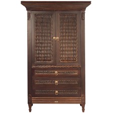 Kleiderschrank Kuba Design Massivholz Garderobenschrank Kolonial Mexiko Rattan 