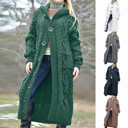 Damen mantel lang strickjacke - lang,