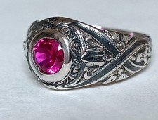 Ring silber rubin rot - ring,