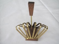 Serviettenhalter antik, Messing mit Holz, retro Dekoration, für Servietten