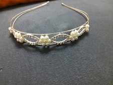 Braut Krone Haarreif Brautschmuck silber weiß,  ungetragen,  neu  ohne Etikett 