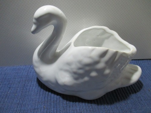 Schwan porzellan figur schale - porzellan,