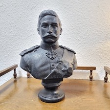 Große schwere Büste -Kaiser Wilhelm II. in Uniform  um 1900-Berliner Eisenguss-