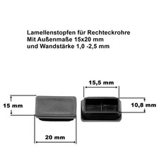 Abdeckkappen Lamellenstopfen