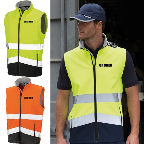 Softshell warnweste mit - softshell,