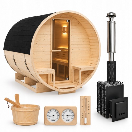 Gartensauna fasssauna 220x240 - fasssauna,