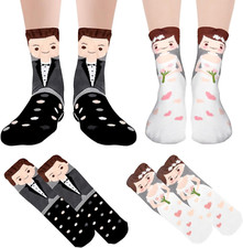 2 Paar Hochzeit Socken - Hochzeitsgeschenke für Brautpaar Lustig - Ideen für coo