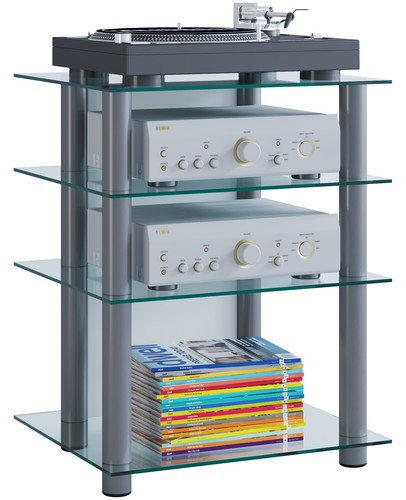 Hifi möbel rack alu glas - hifi,