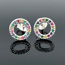 OHRSTECKER AUS 925/- SILBER  MIT MULTI KRISTALL  SCHMUCKJAGD