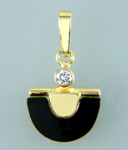 Anhänger onyx zirkonia - anhänger, onyx,