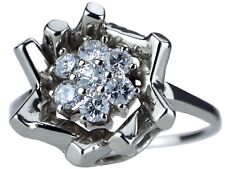 18 K 750 Weißgold 0,42 ct Brillant Damen Eisblume Blumen Designer Ring!