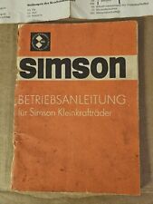 Betriebsanleitung für Simson Kleinkrafträder